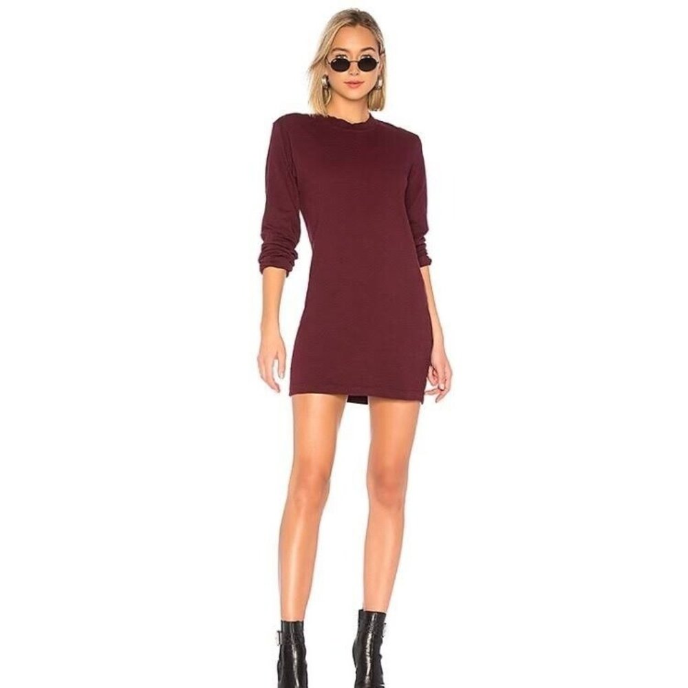 Cotton Citizen Thermal Mini Dress Burgundy Wine -  Size S